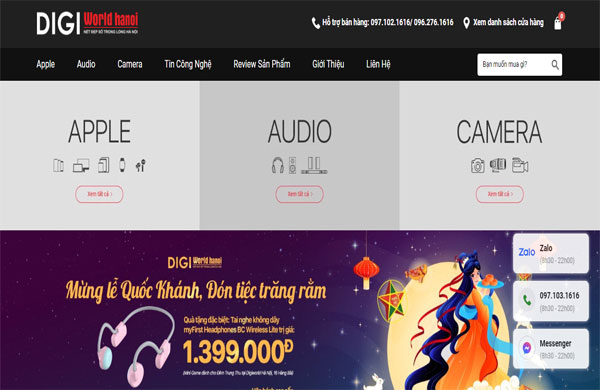 Website cửa hàng DIGI world Hanoi